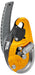 Yellow Petzl ID EVAC Self-braking descender with anti-panic function for lowering from an anchor