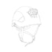 PETZL E073AA00 HELMET ADAPT LINE DRAWING DIAGRAM. The HELMET ADAPT adhesive plate allows you to mount a
compatible headlamp on most
helmets.