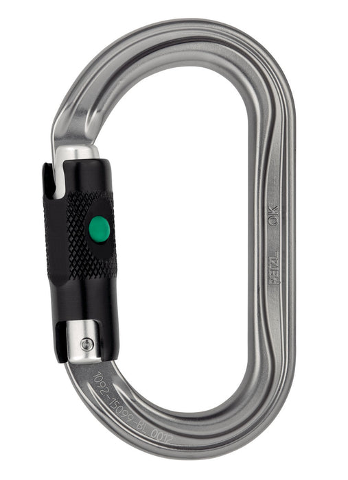 Grey Petzl OK Ball Lock Carabiner