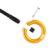 Petzl Ring showing open parts, wide opening allows installation of ropes with sewn terminations. 