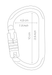 Petzl Vulcan Carabiner Diagram with dimensions 