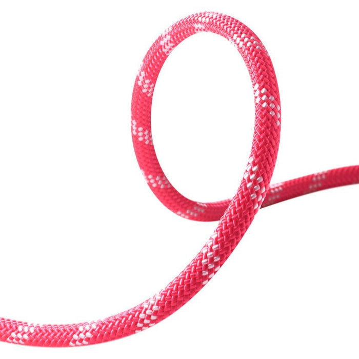 Edelrid Performance Static 11.0mm Rope in Pink in a loop