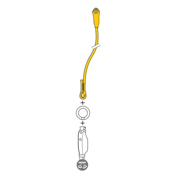 Petzl Jane I Dynamic Rope Lanyard  can be combined with an ABSORBICA energy absorber to make a single energy-absorbing lanyard with a maximum length of two meters.