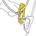 Petzl Roll Clip A Non-Locking Pulley Carabiner, showing The ROLLCLIP A pulley can be used as a directional point when combined with the RESCUCENDER rope clamp.