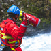 Rescue Responder about to throw WRS Chaos Thow Bag with rope into a whitewater river