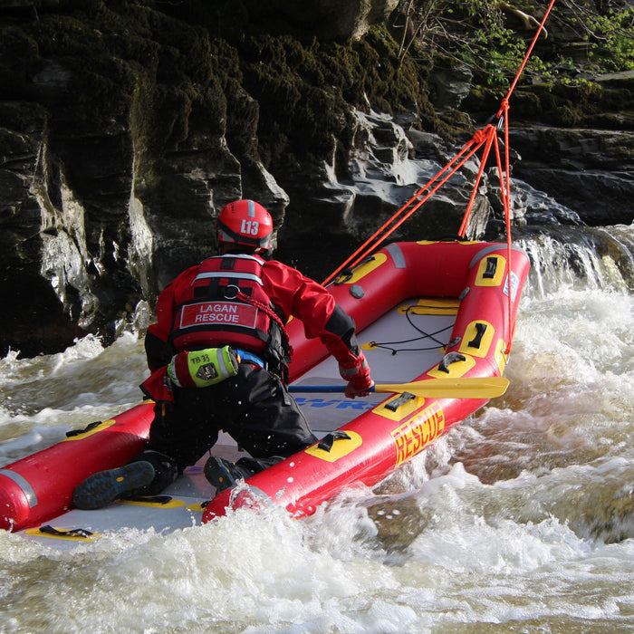 WRS Water Rescue X Sled on a whitewater rescue operation 