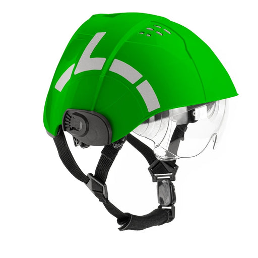 WRS Technical Rescue Helmet in Green with Internal Visor