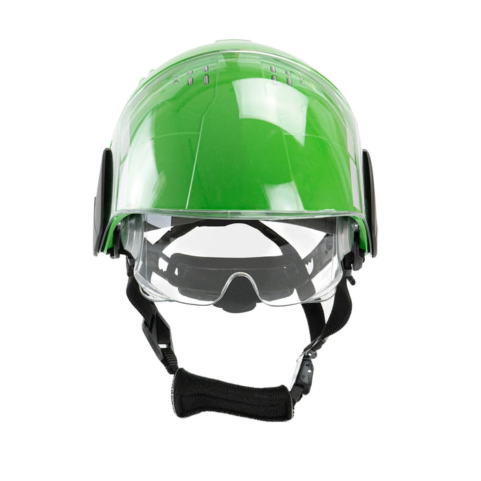 WRS Technical Rescue Helmet in Green with Internal and External Visors