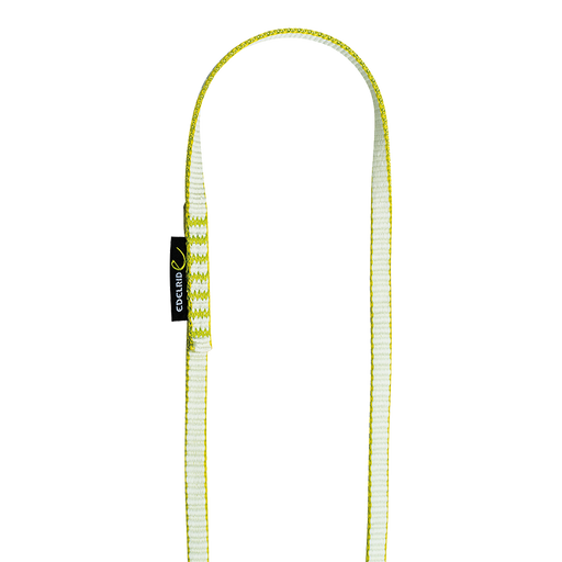 Edelrid Dyneema Sling 11m in Oasis Colourways lime green and white 