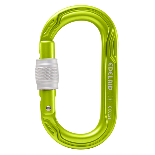 Edelrid OVal Power 2500 Screwgate Carabiner in Oasis Colourway 