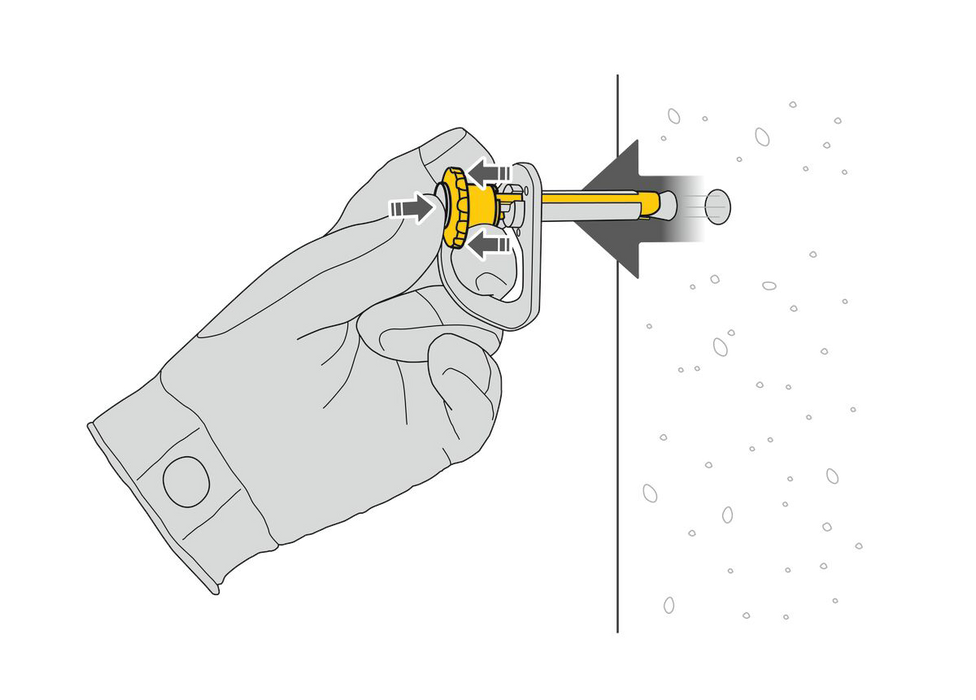 Illustration of Petzl Coeur Pulse 12mm Removable Anchor with locking function